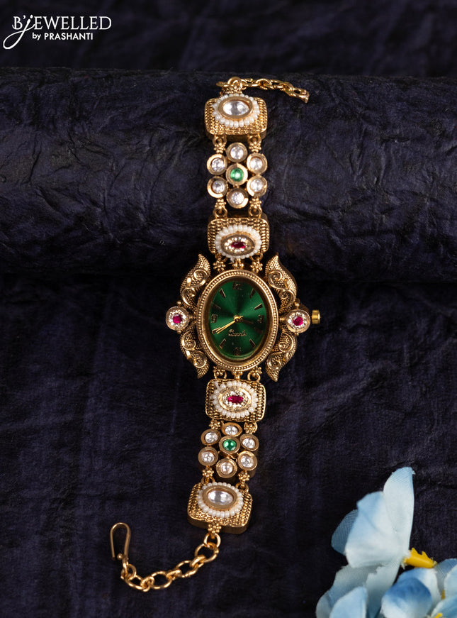 Antique watches with kemp jadau kundan stones