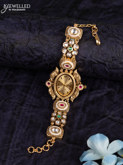 Antique watches with kemp jadau kundan stones