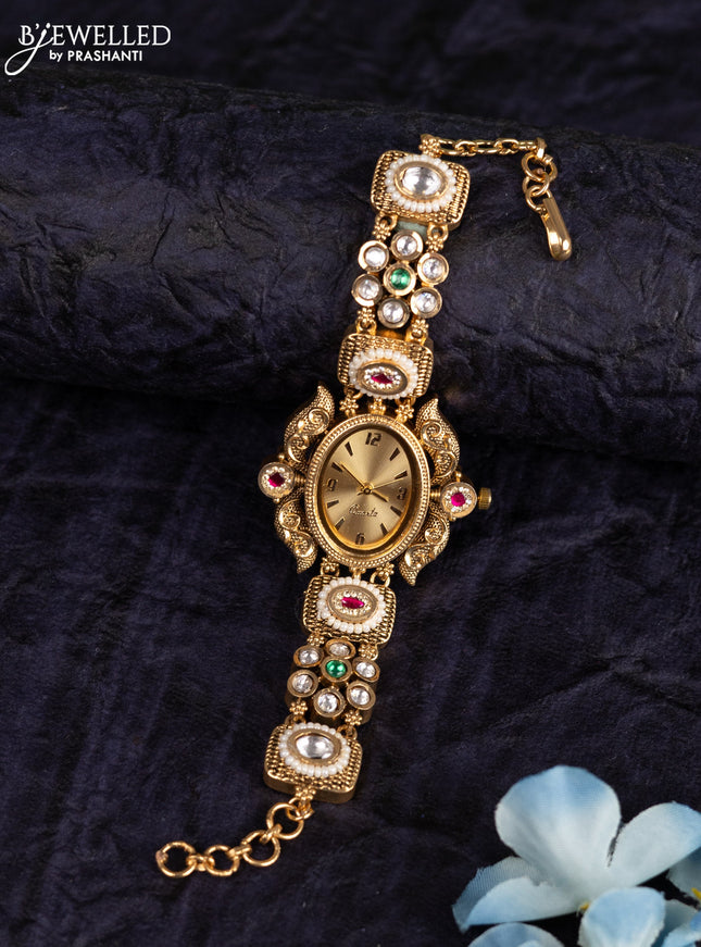 Antique watches with kemp jadau kundan stones