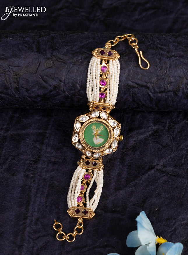Antique watches with kemp jadau kundan stones