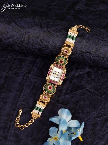 Antique watches with pink jadau and cz stones