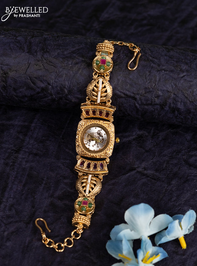 Antique watches elephant design with ruby stones
