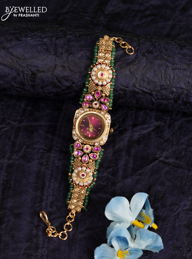 Antique watches with ruby & kundan and cz stones