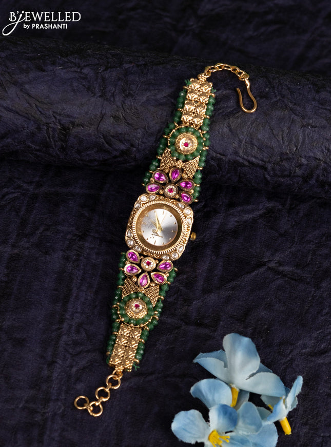 Antique watches with ruby & kundan and cz stones