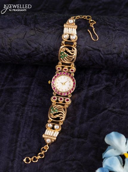 Antique watches with ruby & kundan and cz stones