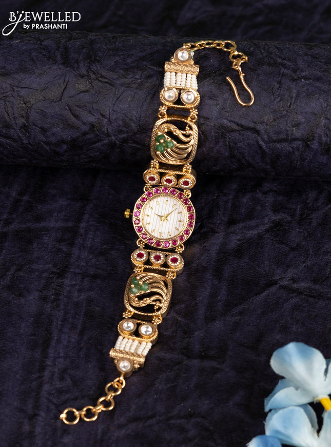 Antique watches with ruby & kundan and cz stones