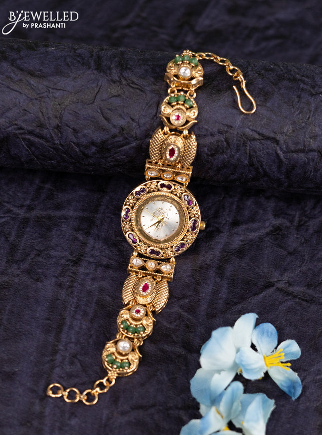 Antique watches with ruby & kundan and cz stones