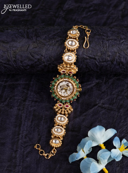 Antique watches elephant design with pink jadau kundan and cz stones