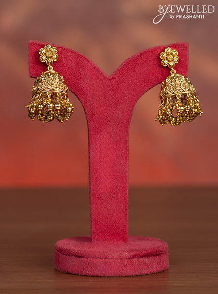 Antique haaram lakshmi kasu design with kemp jadau kundan stones