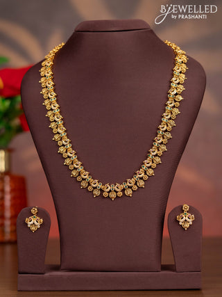 Antique haaram with lakshmi kasu design and kemp and cz stones