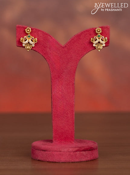 Antique haaram with lakshmi kasu design and kemp and cz stones