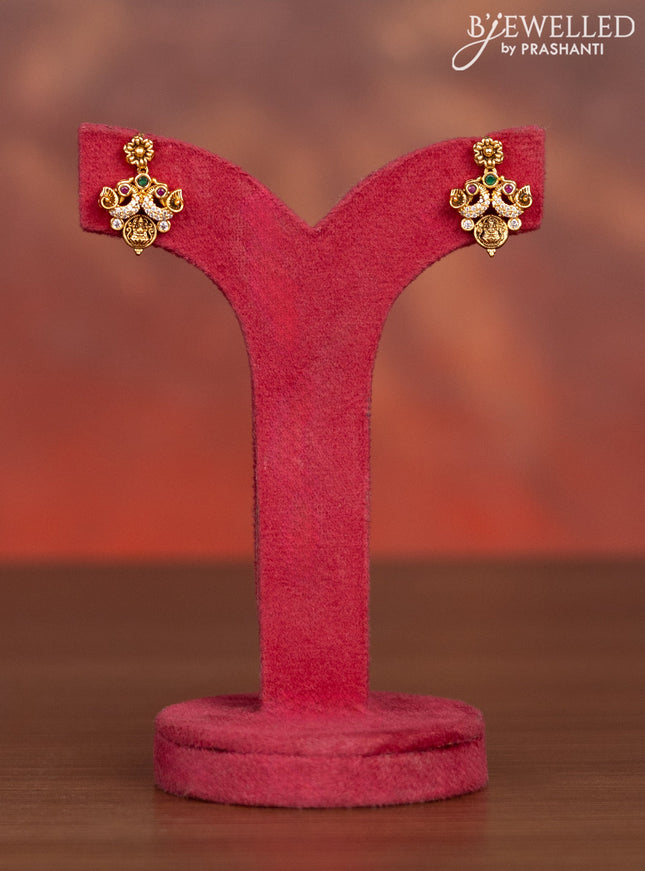 Antique haaram with lakshmi kasu design and kemp and cz stones