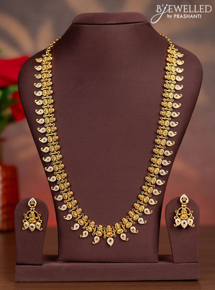 Antique haaram lakshmi & manga pattern with kemp and cz stones