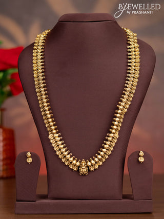Antique haaram with lakshmi kasu design and kemp and cz stones