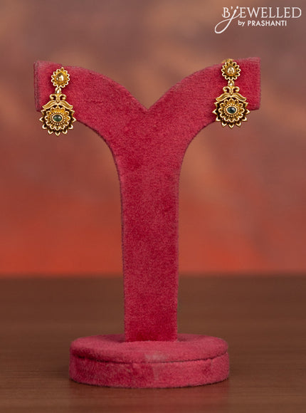 Antique haaram with kemp and kundan stones