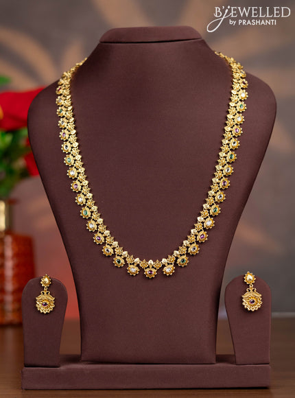 Antique haaram with kemp and kundan stones