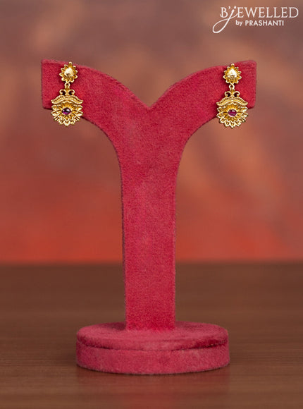 Antique haaram with kemp and kundan stones