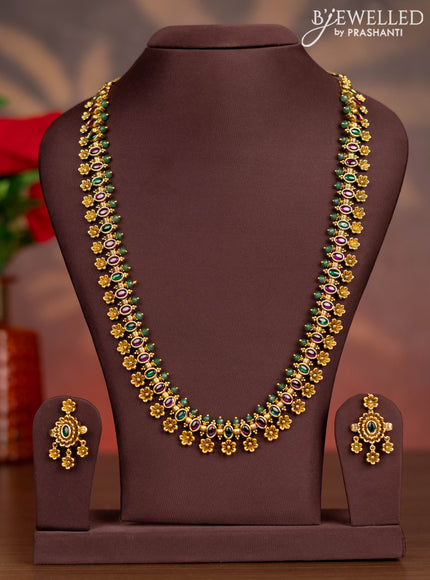 Antique haaram floral design with kemp stones