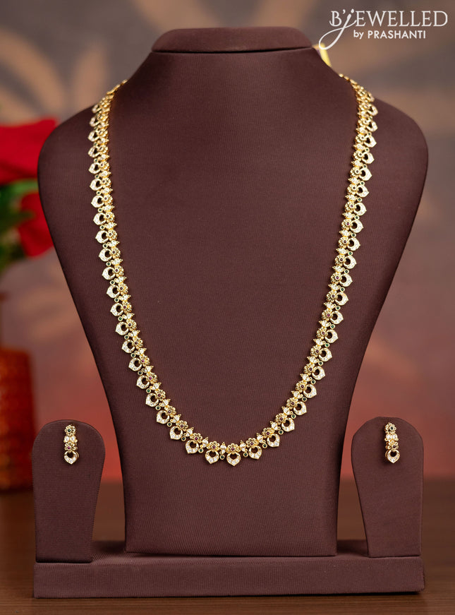 Antique haaram floral design with kemp and cz stones