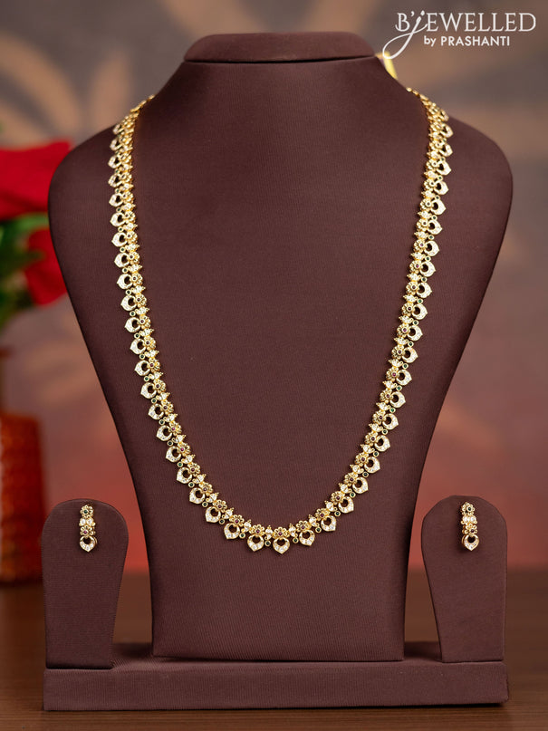 Antique haaram floral design with kemp and cz stones