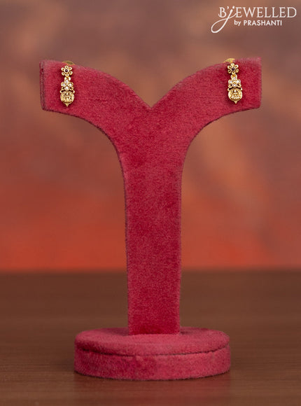 Antique haaram with lakshmi kasu design and pink kemp & cz stones