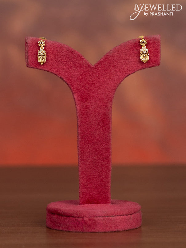 Antique haaram with lakshmi kasu design and pink kemp & cz stones