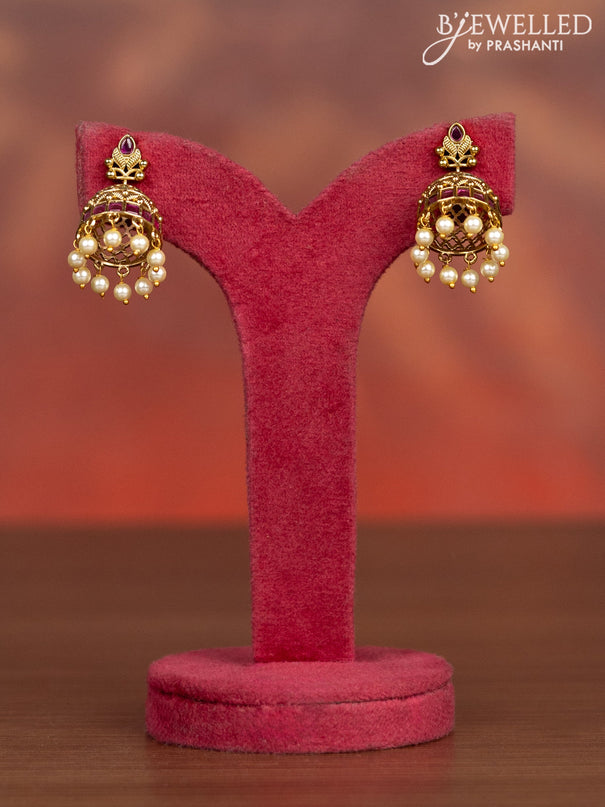 Antique haaram with kemp and cz stones