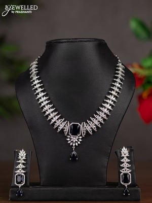 Zircon necklace with sapphire and cz stones