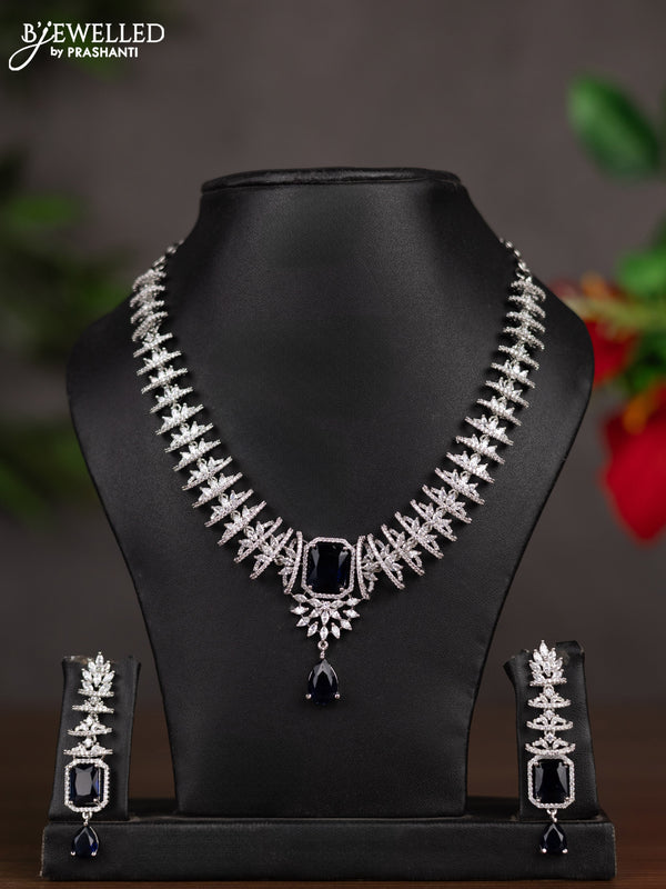 Zircon necklace with sapphire and cz stones