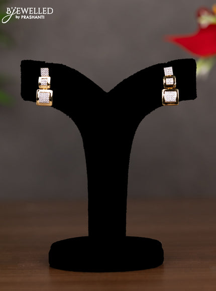 Zircon double layer necklace with cz stones in gold finish