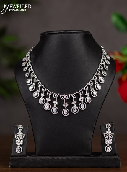 Zircon necklace with cz stones