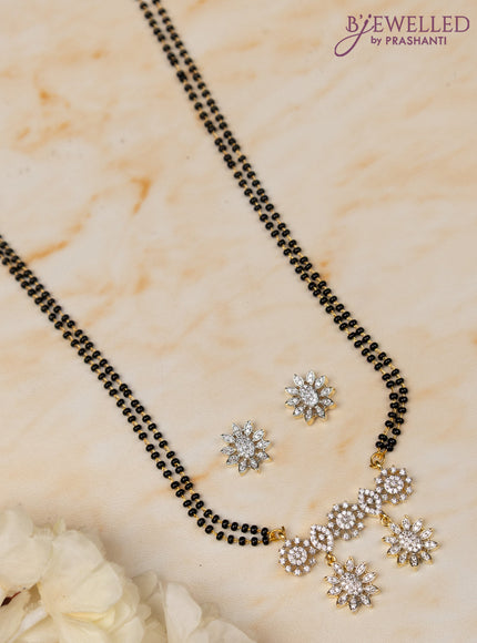 Mangalsutra double layer with cz stones