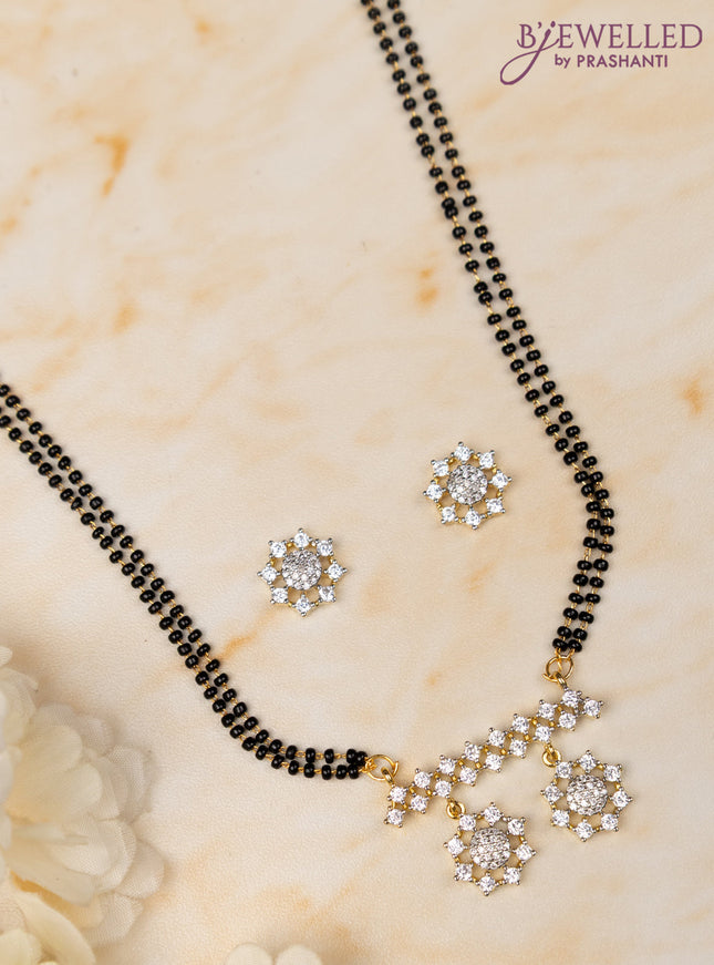 Mangalsutra double layer with cz stones