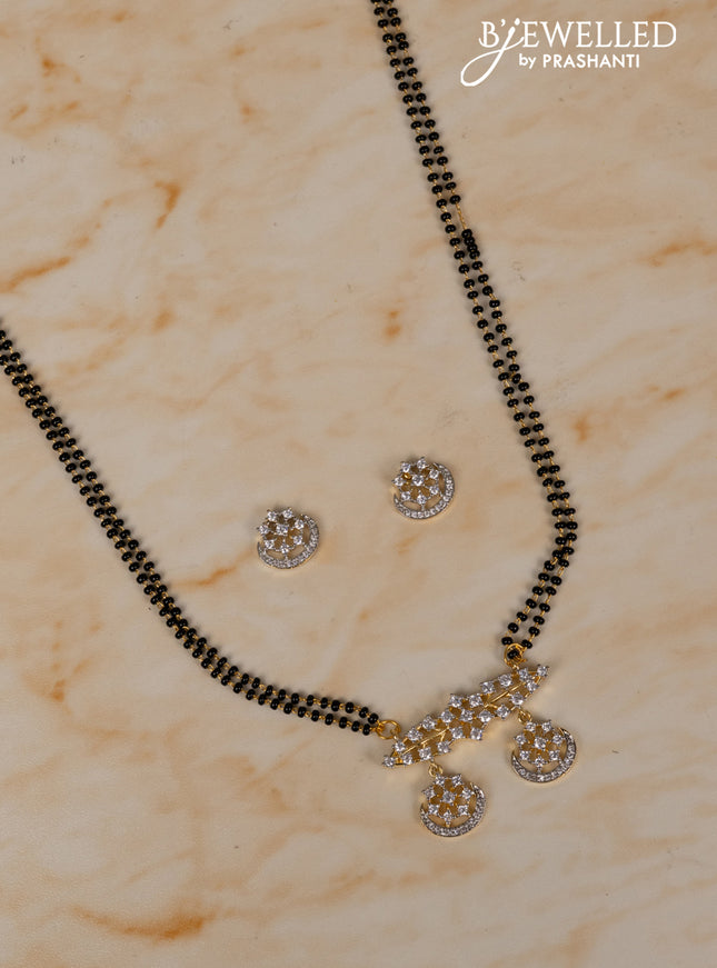 Mangalsutra double layer with cz stones