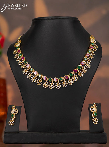 Antique necklace with kemp and cz stones