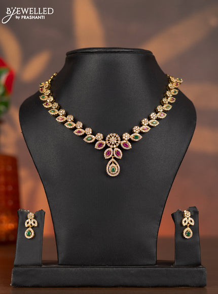 Antique necklace with kemp and cz stones