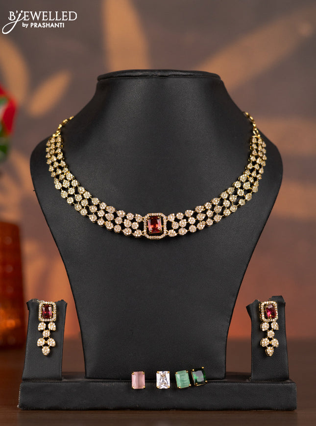 Antique necklace with multicolour and cz stones