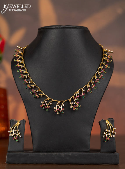 Antique necklace with kemp and cz stones