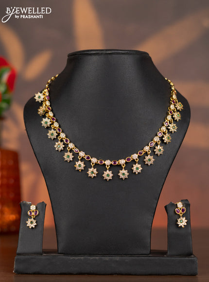 Antique necklace with kemp and cz stones