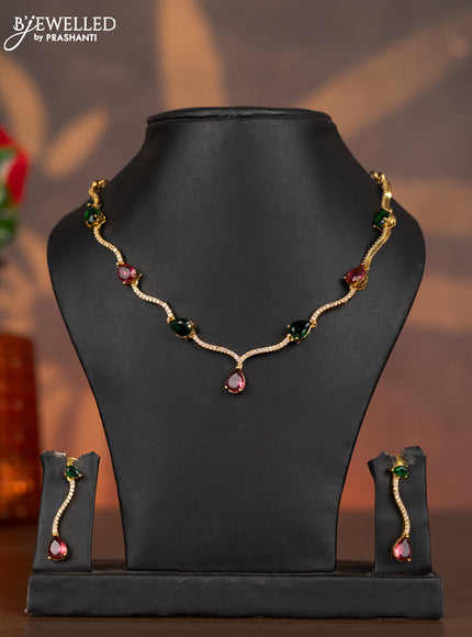 Antique necklace with kemp and cz stones