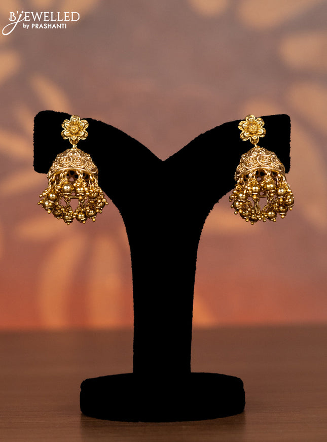 Antique necklace lakshmi kasu design stones kemp jadau stones