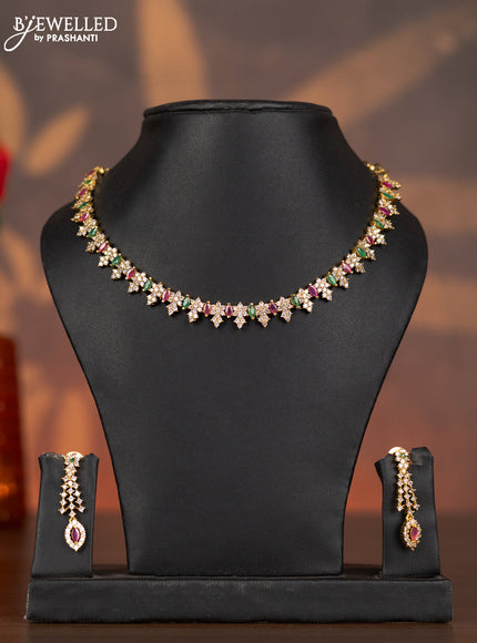 Antique necklace with kemp and cz stones