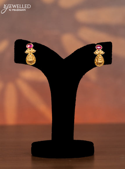 Antique necklace lakshmi design with ruby and cz stones