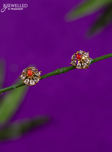 Antique earring with pavalam and cz stones