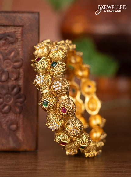 Antique bangles with kemp and cz stones