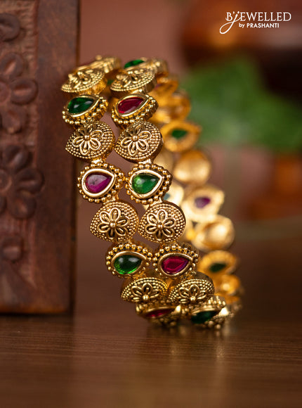 Antique bangles with kemp stones
