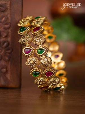 Antique bangles with kemp stones