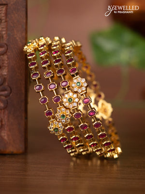 Antique bangles with kemp and cz stones