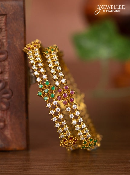 Antique bangles with kemp and cz stones