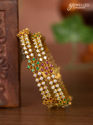 Antique bangles with kemp and cz stones